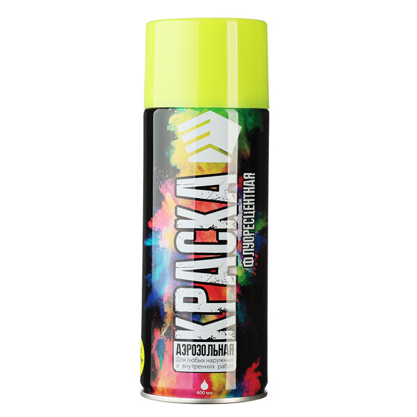 Ермак краска аэрозоль, 400 мл, флуоресцентная, желтая