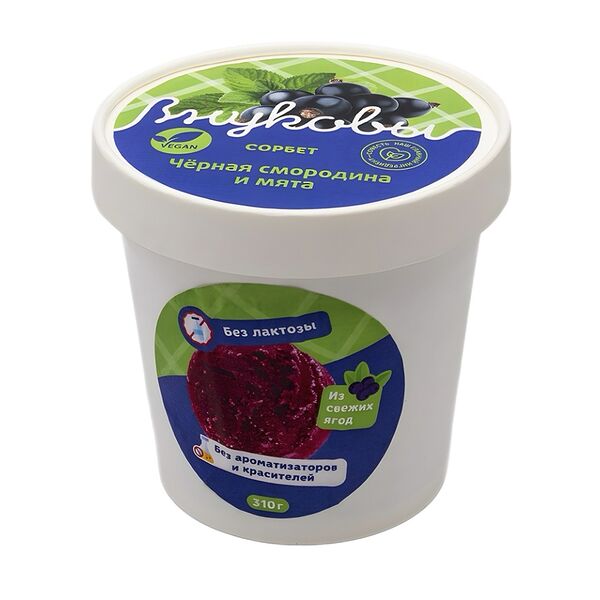 Сорбет Черная смородина-мята 310г, Россия