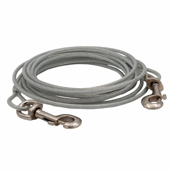 Трос привязочный для собак, 5 мм, 3 м, серый
