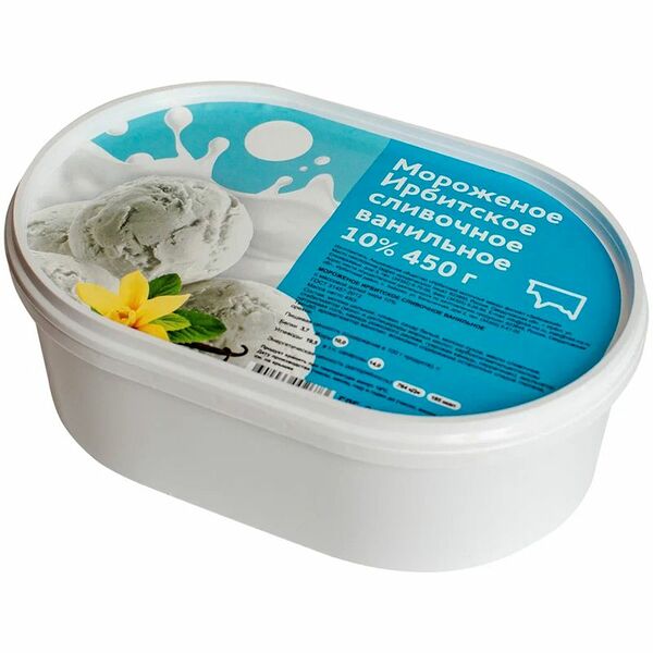Мороженое пломбир Ирбитское сливочное ванильное 10% 450 г