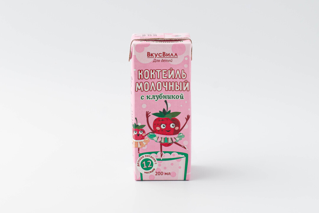 

Коктейль детский молочный с клубникой 2,5%