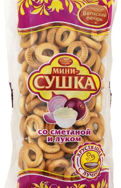 Мини-сушки Волжский пекарь со сметаной и луком 180г