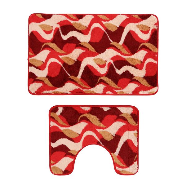 Vetta набор ковриков для ванной и туалета 50х80см + 50х50см, полиэстер, волна, 019