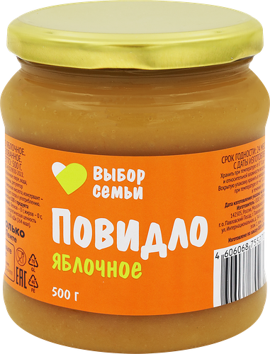 Повидло ВЫБОР СЕМЬИ Яблочное, 500г