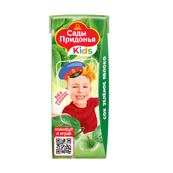 Сок Сады Придонья зеленое яблоко, 200 мл