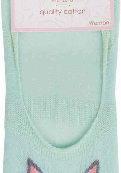 Подследники женские Lucky Socks Котик цвет: светлый мятный, 38-40 р-р