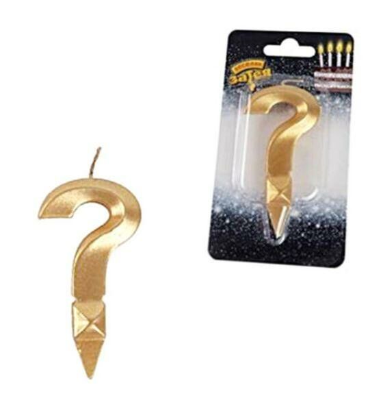 Свеча для торта фигурная Грань - Знак вопроса цвет: золотой металлик, 6,5 см