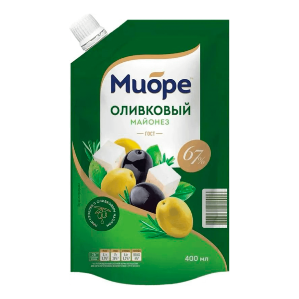 Майонез Миоре Оливковый 67% 400 мл