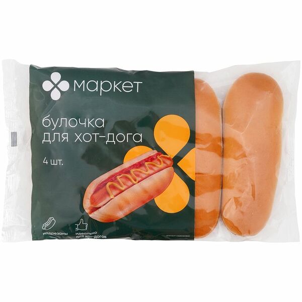 Булочка для хот-дога 4шт Маркет, 240г