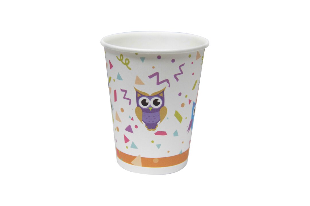 

Стаканы бумажные Хамелеон Совушки 200 мл 6 шт.