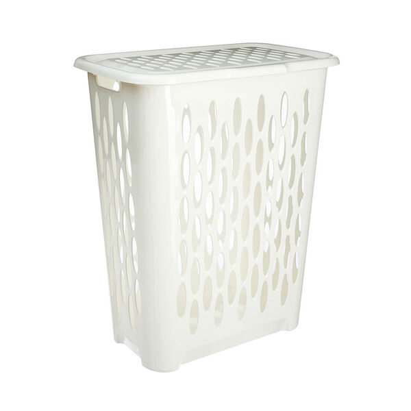 Корзина для белья keeplex light с откидной крышкой 37л 42,2х29х51,5см, пластик, белое облако