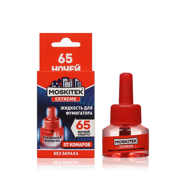 Жидкость для фумигатора от комаров Moskitek Extreme без запаха 65 ночей 30мл