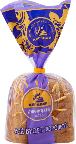 

Хлеб Каравай Дарницкий ржано-пшеничный в нарезке половинка 375 г