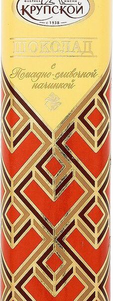 Батончик шоколадный КФ Крупской с помадно-сливочной начинкой и молотым орехом 50г