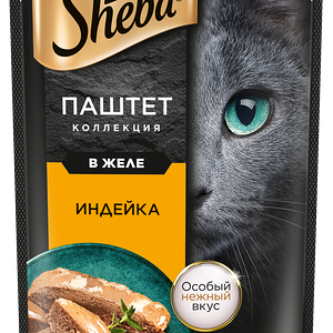 Влажный корм для кошек SHEBA паштет с индейкой, 75г