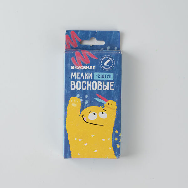 Мелки восковые, 12 цветов