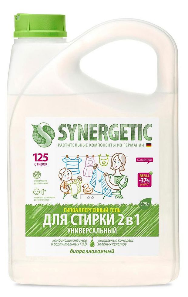 

Гель для стирки Synergetic 2в1 концентрированный универсальный биоразлагаемый 3,75 л