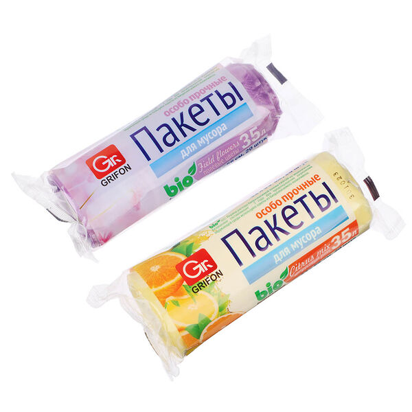 Grifon мешки для мусора био 35 л., 20 шт., прочные, в ассортименте