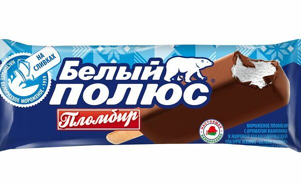 Мороженое Белый полюс Пломбир с ароматом ванили эскимо в глазури
