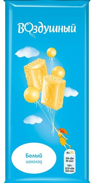 Шоколад Воздушный Белый пористый 80г