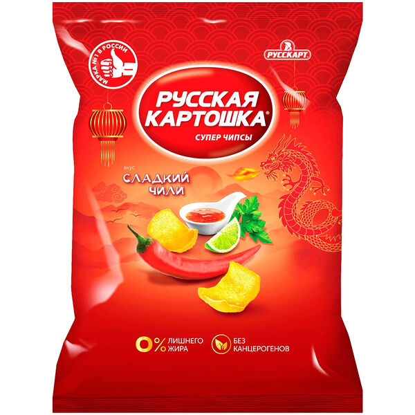 Чипсы картофельные Русская картошка со вкусом сладкого чили 105 г