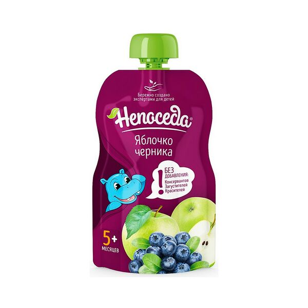 Пюре фрукт-ягод Непоседа из ябл и черн д/дет пит с 5мес 90г ДП