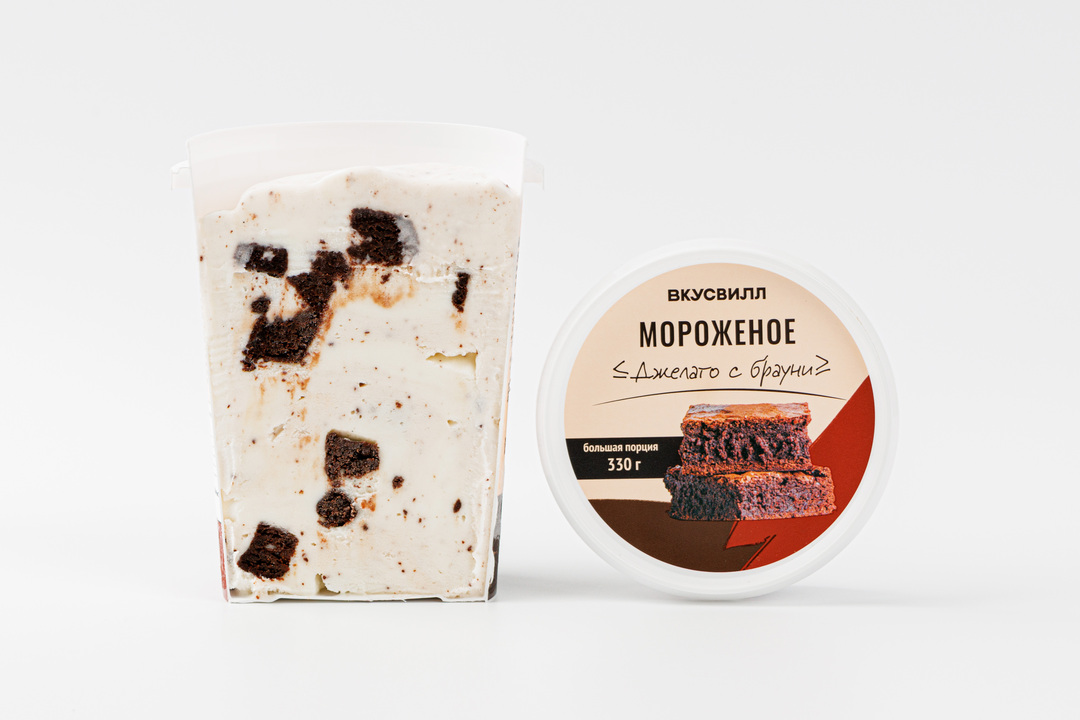 

Мороженое Вкусвилл Джелато с брауни, 330 г