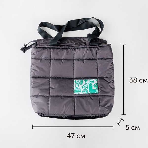 Сумка серая дутая 