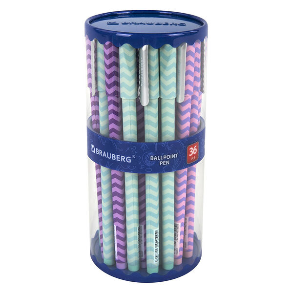 Ручка шариковая Brauberg софт тач геометрик синяя ассорти 0.7 мм 143701