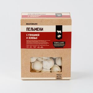 Пельмени с говядиной и зеленью