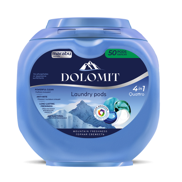 Капсулы для стирки Dolomit 4в1 Горная свежесть 50 шт