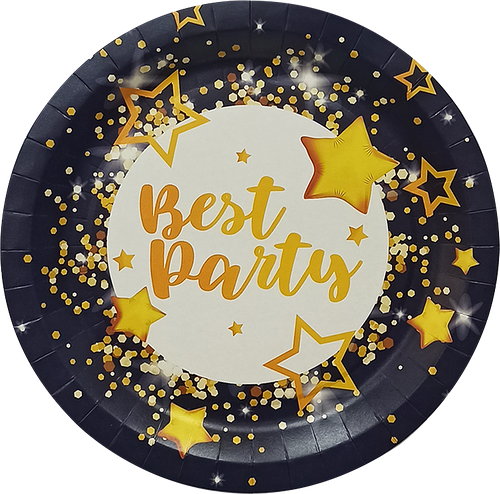 Тарелки из картона Хамелеон 6 шт 23 см цвет в ассортименте