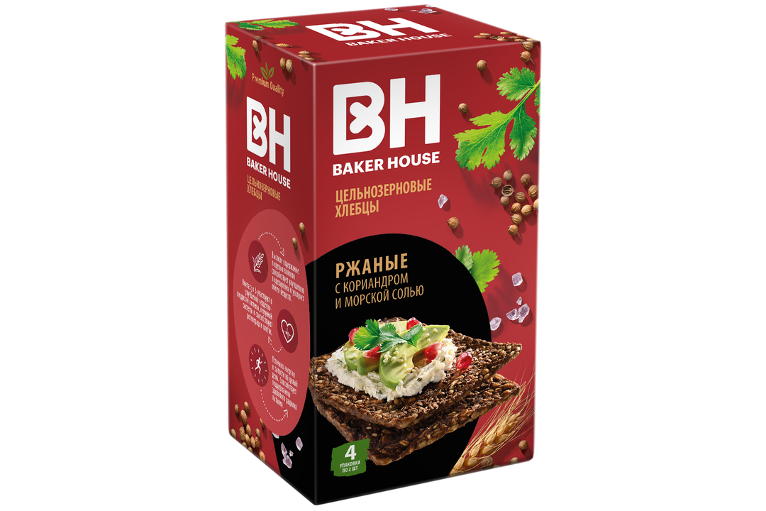 

Хлебцы Baker House Скандинавские ржаные цельнозерновые 180 г