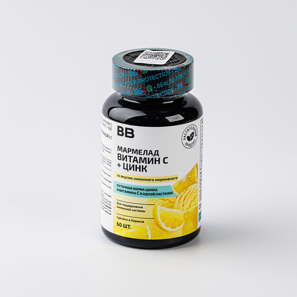 Мармелад витамин С + Цинк со вкусом лимонного мороженого, 60 шт