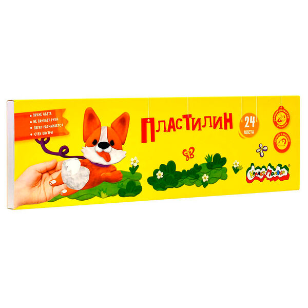 Пластилин Каляка-Маляка, 24 цвета, со стеком, в ассортименте, Арт. ПКМ24-К, 360г