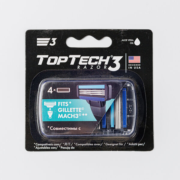 Кассеты сменные для бритья Toptech razor 3, 4 шт.
