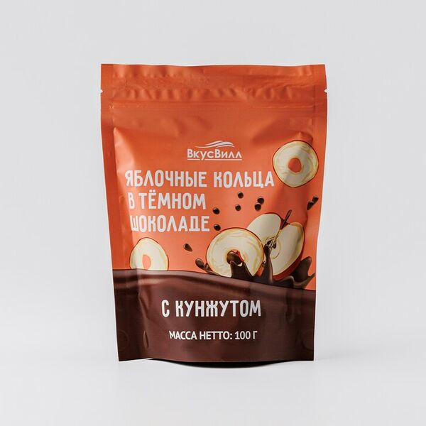 Яблочные кольца в темном шок. с кунжутом