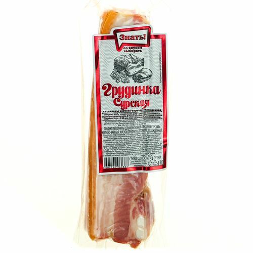Грудинка ЗНАТЬ Сурская в/к вес до 1.0кг