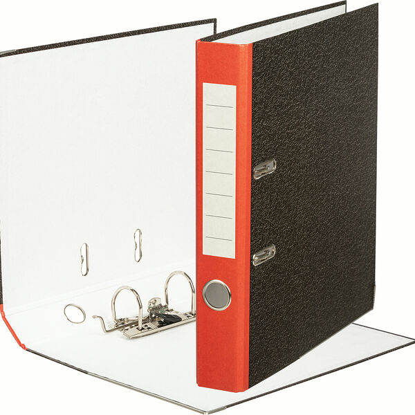 Папка-регистратор Attache Economy 50 мм мрамор с красн кор,мет.уг.,бум/бум