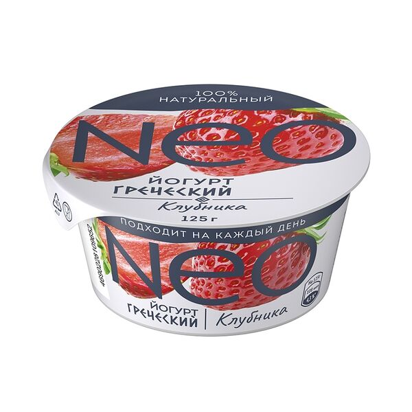 Йогурт Neo греческий с клубникой 1.7% 125г