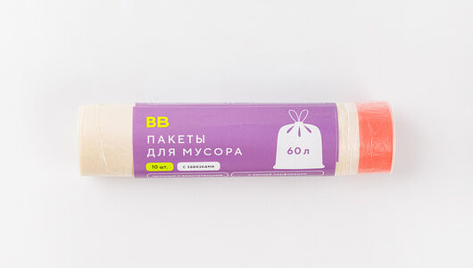 Пакеты для мусора с завязками 60 литров