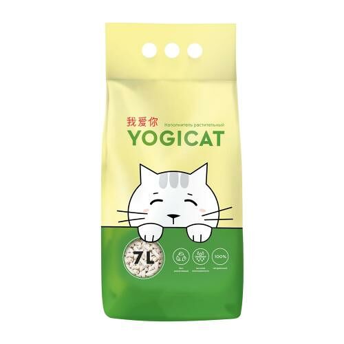Наполнитель Yogicat растительный впитывающий для кошачьего туалета 7 л 2.8 кг
