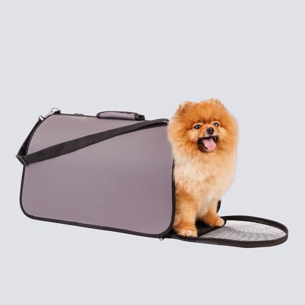 Сумка-переноска Rurri для кошек и собак мелких пород Хард XL 51х30х32 см серая