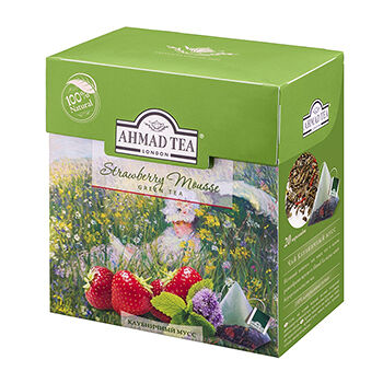 Чай зеленый «Клубничный Мусс», Ahmad Tea, 20x1.8 г