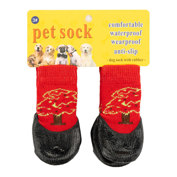 Носки PetFashion красные водоотталкивающие размер 0 для собак (4 шт)