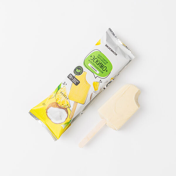 Десерт ВкусВилл взбитый замороженный на растительной основе с ананасом 