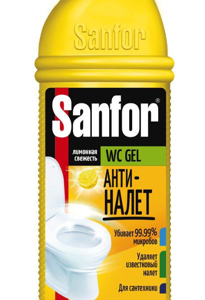 Чистящее средство для туалета Sanfor Лимонная Свежесть 750мл