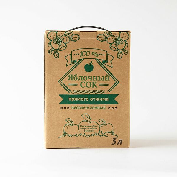 Сок яблочный из кислых сортов, 3л