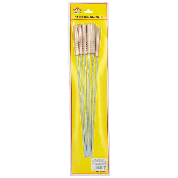 Набор шампуров с деревянной ручкой, 40 см, 6 шт