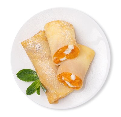 Блинчики Уже Готово с абрикосовой начинкой и творожным кремом 190 г Россия